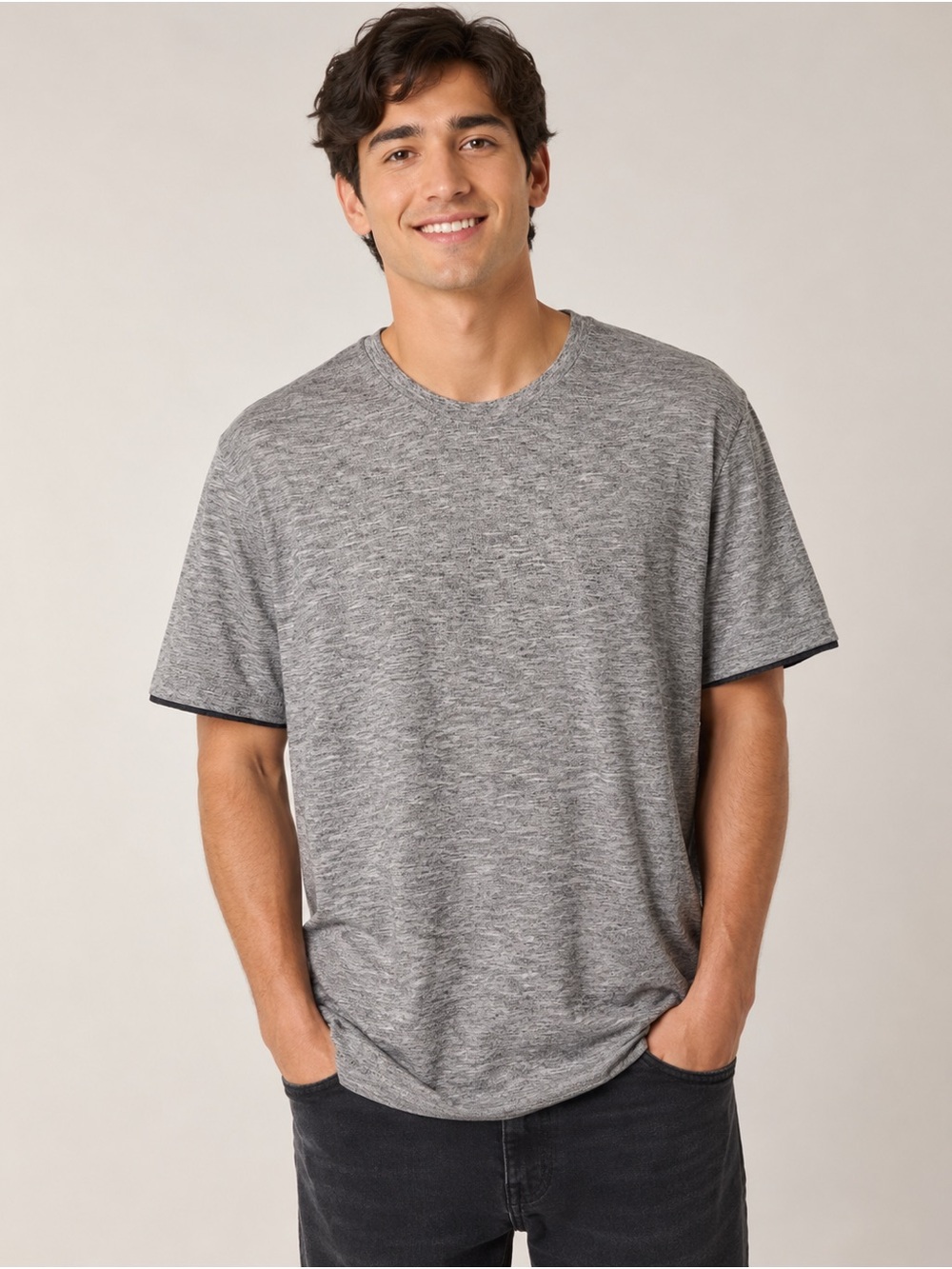 Lee Premium Men’s 2XL Heather Gray Short Sleeve Crew Neck T-Shirt
